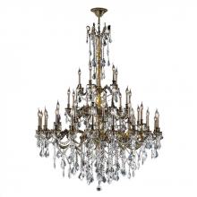  W83312BP54-CL - Windsor 45-Light Antique Bronze Finish and Clear Crystal Chandelier 54 in. Dia x 66 in. H Four 4 Tie