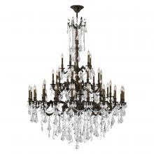  W83312F54-CL - Windsor 45-Light dark Bronze Finish and Clear Crystal Chandelier 54 in. Dia x 66 in. H Four 4 Tier E