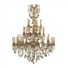  W83312FG54-GT - Windsor 45-Light French Gold Finish and Golden Teak Crystal Chandelier 54 in. Dia x 66 in. H Four 4 
