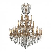  W83312FG54-CL - Windsor 45-Light French Gold Finish and Clear Crystal Chandelier 54 in. Dia x 66 in. H Four 4 Tier E