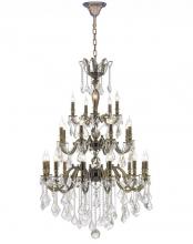  W83352B36 - Versailles 25-Light Antique Bronze Finish and Clear Crystal Chandelier 36 in. Dia x 50 in. H Three 3