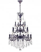  W83352F36 - Versailles 25-Light dark Bronze Finish and Clear Crystal Chandelier 36 in. Dia x 50 in. H Three 3 Ti