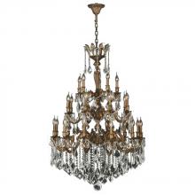 W83352FG36 - Versailles 25-Light French Gold Finish and Clear Crystal Chandelier 36 in. Dia x 50 in. H Three 3 Ti