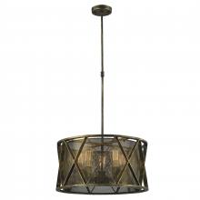  W83420AB20 - Nautilus 5-Light Antique Bronze Finish Mesh drum Shade Pendant Light 20 in. x 10 in. H Medium