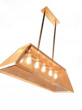  W83425MG36 - Nautilus 5-Light Matte Gold Finish Mesh Kitchen Island Pendant Light 36 in. L x 12 in. W x 12 in. H 