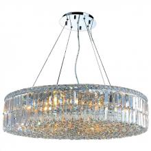  W83504C32 - Cascade 18-Light Chrome Finish and Clear Crystal Circle Chandelier 32 in. Dia x 7.5 in. H Large