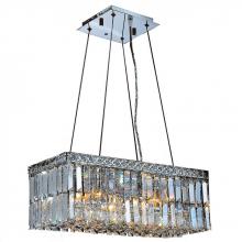  W83523C20 - Cascade 4-Light Chrome Finish and Clear Crystal Rectangle Chandelier 20 in. L x 10 in. W x 7.5 in. M