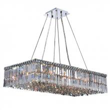  W83527C36 - Cascade 16-Light Chrome Finish and Clear Crystal Rectangle Chandelier 36 in. L x  18 in. W x 7.5 in.