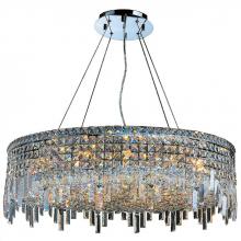  W83604C32 - Cascade 18-Light Chrome Finish and Clear Crystal Circle Chandelier 32 in. Dia x 10.5 in. H Large