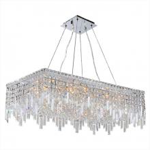  W83626C32 - Cascade 16-Light Chrome Finish and Clear Crystal Rectangle Chandelier 32 in. L x  16 in. W x 10.5 in