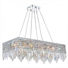  W83627C36 - Cascade 16-Light Chrome Finish and Clear Crystal Rectangle Chandelier 36 in. L x  18 in. W x 10.5 in