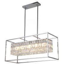  W83661C32 - Franklin 12-Light Chrome Finish Rectangular Crystal Chandelier 32 in. L x  13 in. W x 36 in. H Large
