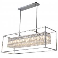 Worldwide Lighting Corp W83662C43 - Franklin 16-Light Chrome Finish Rectangular Crystal Chandelier 43 in. L x  14 in. W x 36 in. H Large