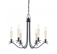  1P-5481-6-55 - Plymouth  6 Light Chandelier