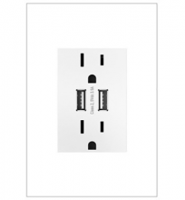  ARTRUSB153W4WP - adorne? Dual-USB Outlet with Gloss White Wall Plate, White