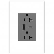  ARTRUSB206ACM4 - adorne? 20A Tamper-Resistant Ultra-Fast USB Type-A/C Outlet, Magnesium