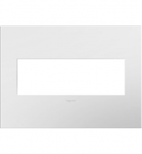Legrand AWP3GWHW4 - adorne? Gloss White-on-White Three-Gang Screwless Wall Plate with Microban?
