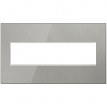  AWM4GMS4 - adorne? Brushed Stainless Four-Gang Screwless Wall Plate