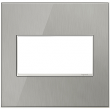  AWM2GMS4 - adorne? Brushed Stainless Two-Gang Screwless Wall Plate