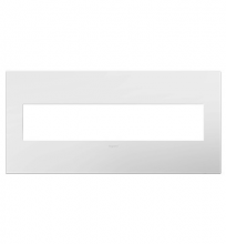 Legrand AWP5GWHW1 - adorne? Gloss White-on-White Five-Gang Screwless Wall Plate with Microban?