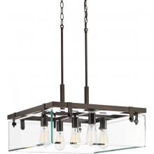  P500074-020 - Glayse Collection Five-Light Antique Bronze Clear Glass Luxe Pendant Light