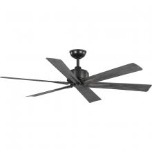  P250100-31M - Brazas Collection 56 in. Six-Blade Matte Black Transitional Ceiling Fan