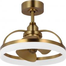  P250115-109-30 - Shear Collection Oscillating Three-Blade Brushed Bronze Ceiling Fan with Gold Blades