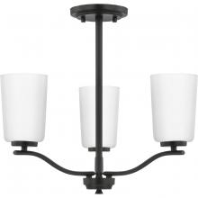  P400349-31M - Adley Collection Three-Light Etched White Glass New Traditional Semi-Flush Convertible Light