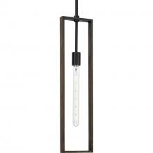  P500444-31M - Boundary Collection One-Light Matte Black Roasted Chicory Modern Pendant