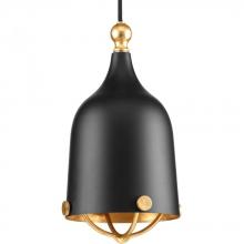  P500032-031 - Era Collection One-Light Matte Black and Gold Global Pendant Light