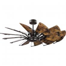  P250065-129 - Springer Collection 52-Inch 12-Blade Architectural Bronze DC Motor Farmhouse Windmill Ceiling Fan