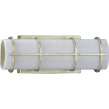  P300331-134-30 - Grid LED Collection 14-inch Silver Ridge and White Linen Acrylic Modern Style Bath Vanity Wall Light