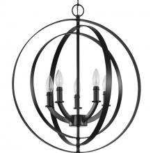  P3841-31 - Equinox Collection Black Five-Light Sphere Pendant