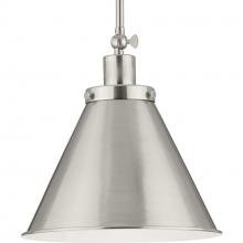  P500325-009 - Hinton Collection One-Light Brushed Nickel Hanging Vintage Style Hanging Pendant Light