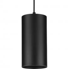  P500356-031 - 6"  Black Outdoor Aluminum Cylinder Cord-Mount Hanging Light