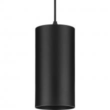  P550100-031-30 - 6"  Black Outdoor LED Aluminum Cylinder Cord-Mount Hanging Light