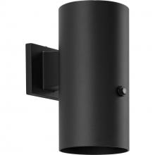  P550103-031-30 - 6"  Black LED Outdoor Aluminum Wall Mount Cylinder with Photocell