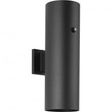  P550104-031-30 - 6"  Black LED Outdoor Aluminum Up/Down Wall Mount Cylinder with Photocell