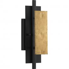  P710100-031 - Lowery Collection One-Light Textured Black/Distressed Gold Wall Sconce Light
