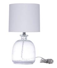  86256 - 1 Light Textured Clear Glass Base Table Lamp
