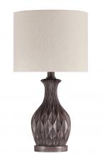 86265 - 1 Light Resin Base Table Lamp in Carved Painted Brown (2 Pack)