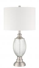  86264 - 1 Light Glass/Metal Base Table lamp in Fluted Clear Glass/Brushed Polished Nickel