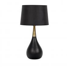  86222 - 1 Light Metal/Poly Base Table Lamp in Black/Antique Brass