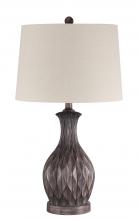  86268 - 1 Light Resin Base Table Lamp in Carved Painted Brown