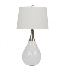  86221 - 1 Light Metal/Poly Base Table Lamp in White/Brushed Nickel