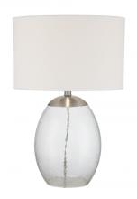  86245 - 1 Light Glass/Metal Base Table Lamp in Brushed Polished Nickel