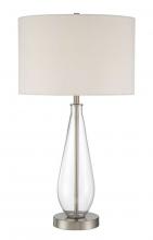  86243 - 1 Light Glass/Metal Base Table Lamp in Clear Glass/Brushed Polished Nickel