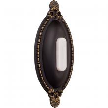  BSOO-AZ - Surface Mount Oval Ornate LED Lighted Push Button in Antique Bronze
