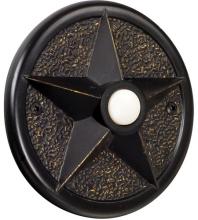  PB3036-AZ - Surface Mount Star LED Lighted Push Button in Antique Bronze