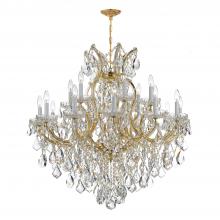  4418-GD-CL-MWP - Maria Theresa 19 Light Hand Cut Crystal Gold Chandelier